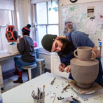 Vicky Lindo and Bill Brookes at work in their studio 2020